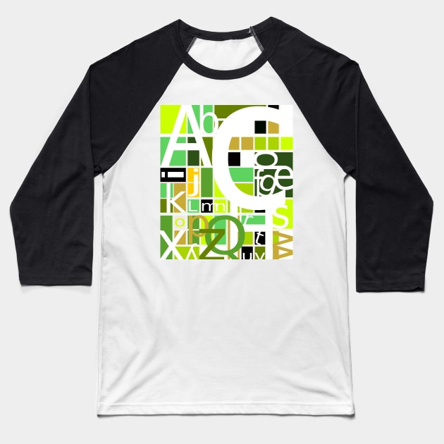 The alphabet abstract Baseball T-Shirt by stephenignacio